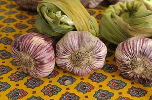 Garlic at the Friday market in Lourmarin