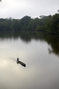 Canoeing on Lake Garzacocha Orellana Ecuador by Kevin Oke