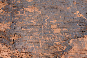 Petroglyphs in Valley of Fire State Park Nevada USA