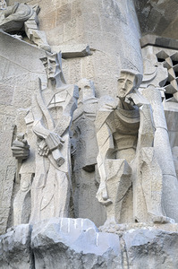 Passion Façade La Sagrada Família Temple Expiatori de la Sagrada Família Barcelona Spain