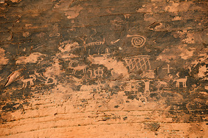 Petroglyphs near Atlatl Rock Valley of Fire State Park Nevada USA