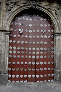 Entry door at Iglesia de San Agustin. Quito Ecuador by Kevin Oke