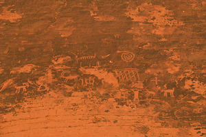 Petroglyphs near Atlatl Rock Valley of Fire State Park Nevada USA
