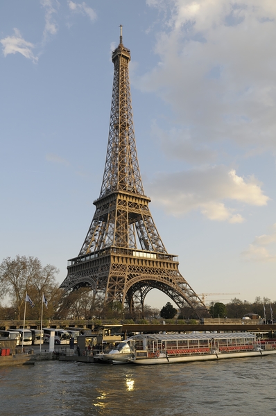 Sightseeing boats and the Eiffel Tower Paris Print