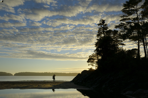 Photographing the sunset on Tonquin Beach Print