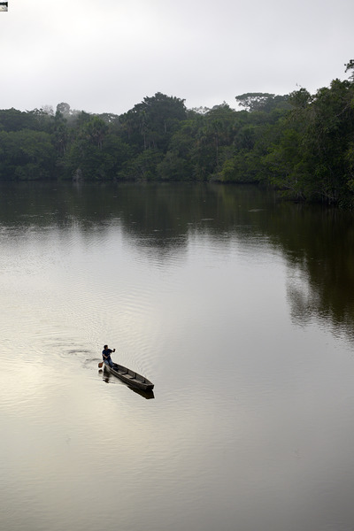 Canoeing on Lake Garzacocha Orellana Ecuador Print