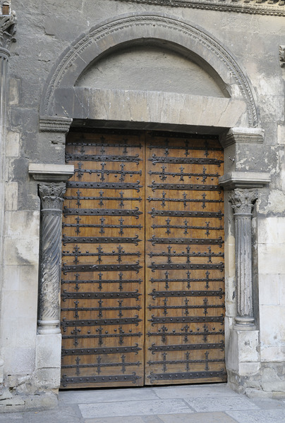 Wooden door. Cathedrale Saint-Sauveur. Aix-en-Provence. France Print