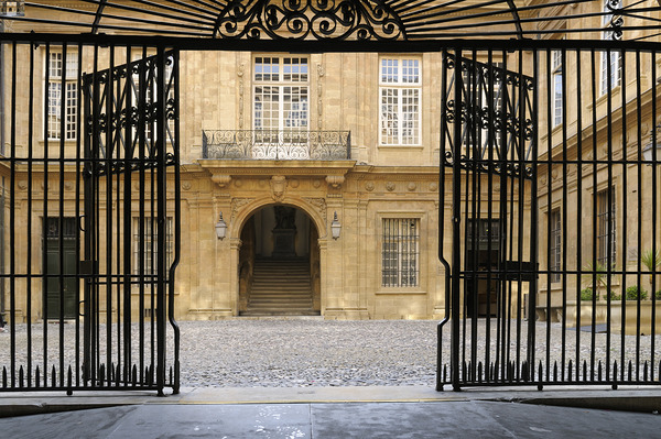 Entrance gate at the Hotel de Ville. Aix-en-Provence. France Print