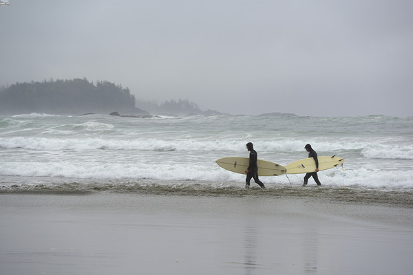 Surfing at Florencia Beach Print