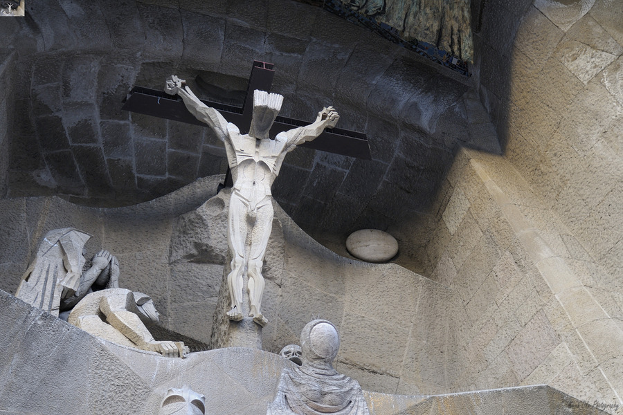 Passion Façade La Sagrada Família Temple Expiatori de la Sagrada Família Barcelona Spain  Print