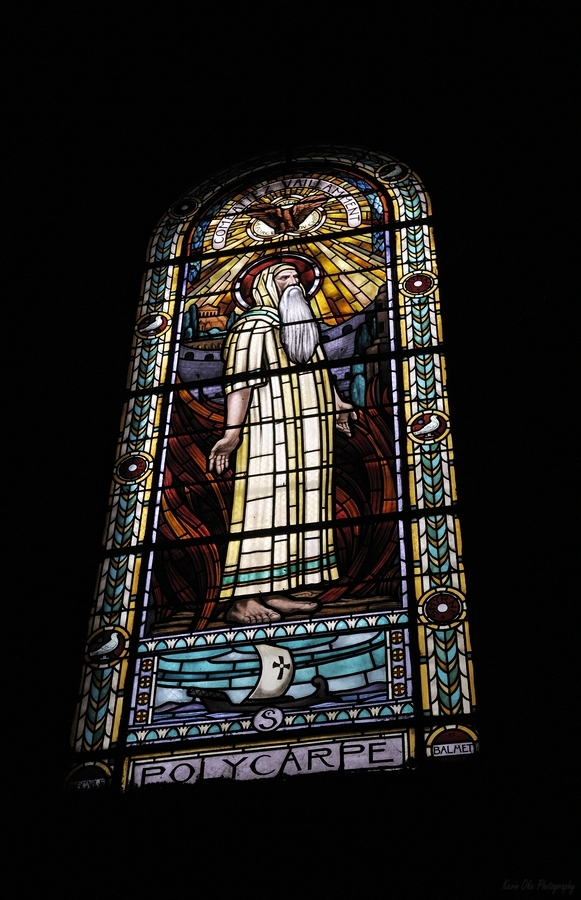 Stained glass window of St. Polycarp  Print
