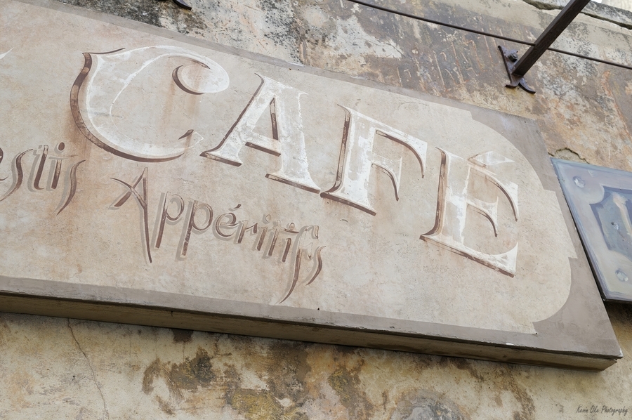 Cafe sign in Lourmarin  Print