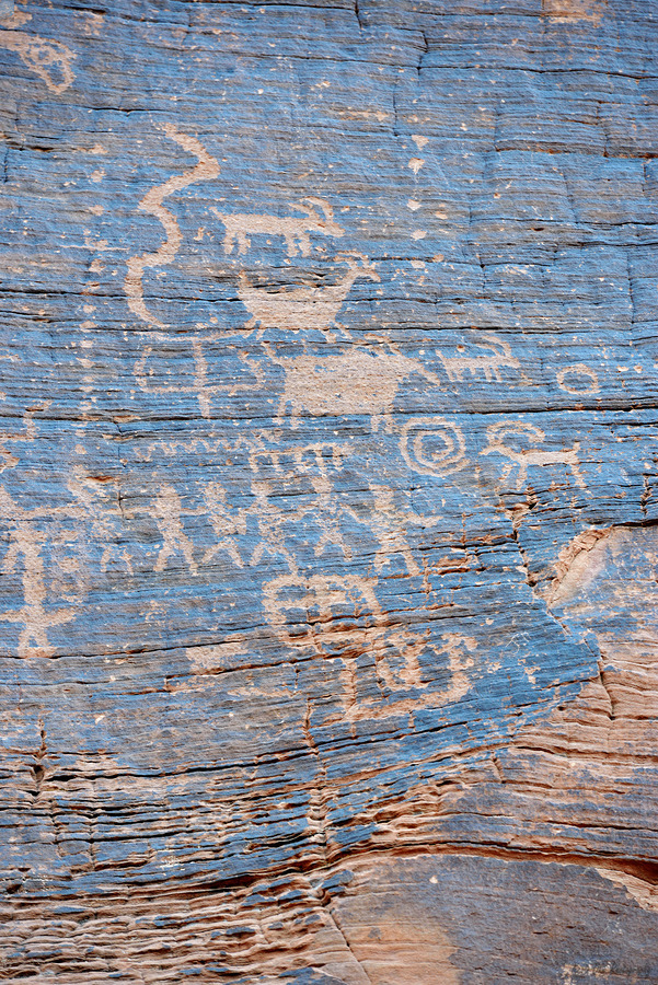Petroglyphs in Valley of Fire State Park Nevada USA  Print