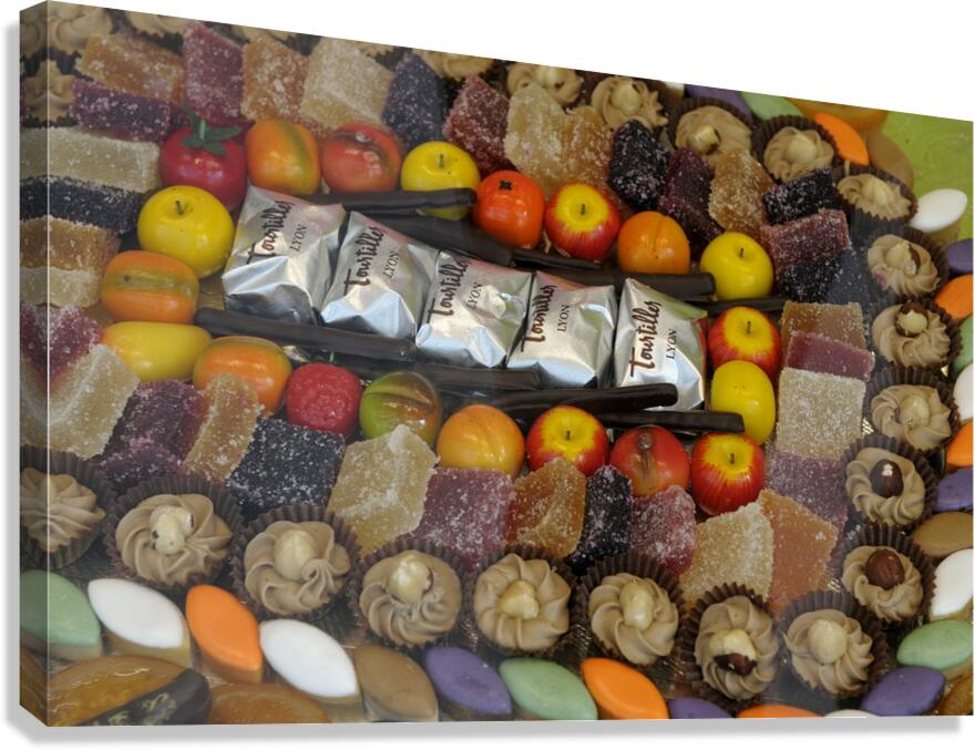 Sweets for sale in a local shop window Canvas Print