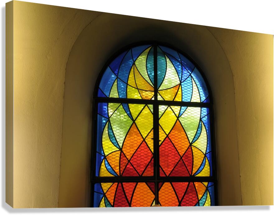 Contemporary stained glass window Eglise Saint Pothin Canvas Print