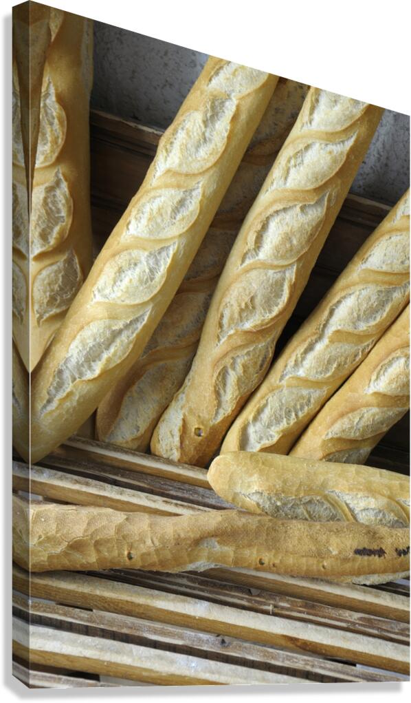 Fresh baguettes for sale Canvas Print