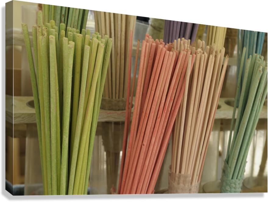 Colorful incense for sale at the Lourmarin Friday market Canvas Print