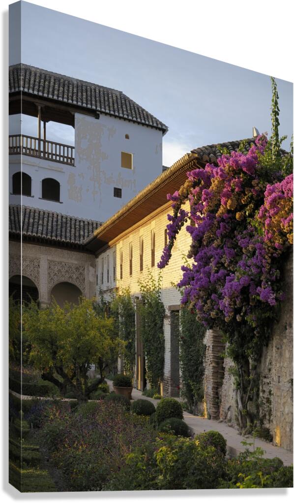 Patio de la Acequia   Generalife The Alhambra Granada Andalusia Spain Canvas Print