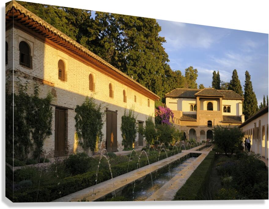 Patio de la Acequia   Generalife The Alhambra Granada Andalusia Spain Canvas Print