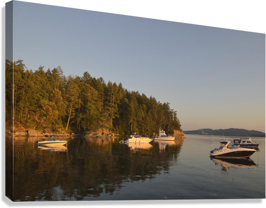 Sunset over Vancouver Island - Tent Island Canvas Print