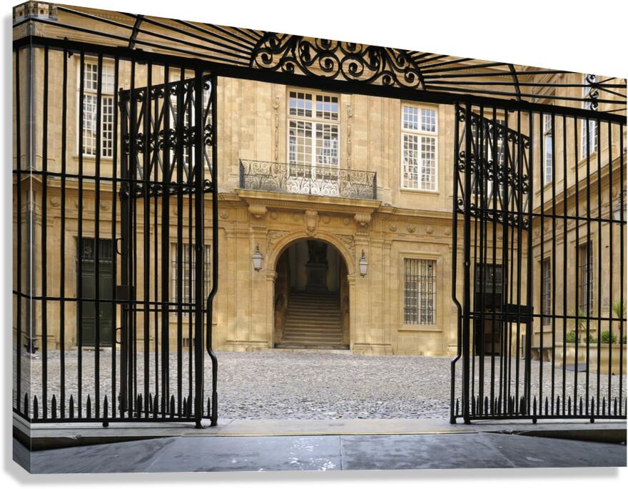 Entrance gate at the Hotel de Ville. Aix-en-Provence. France Canvas Print