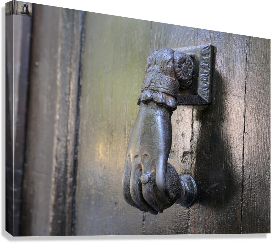 Hand door knocker. Aix-en-Provence. France Canvas Print
