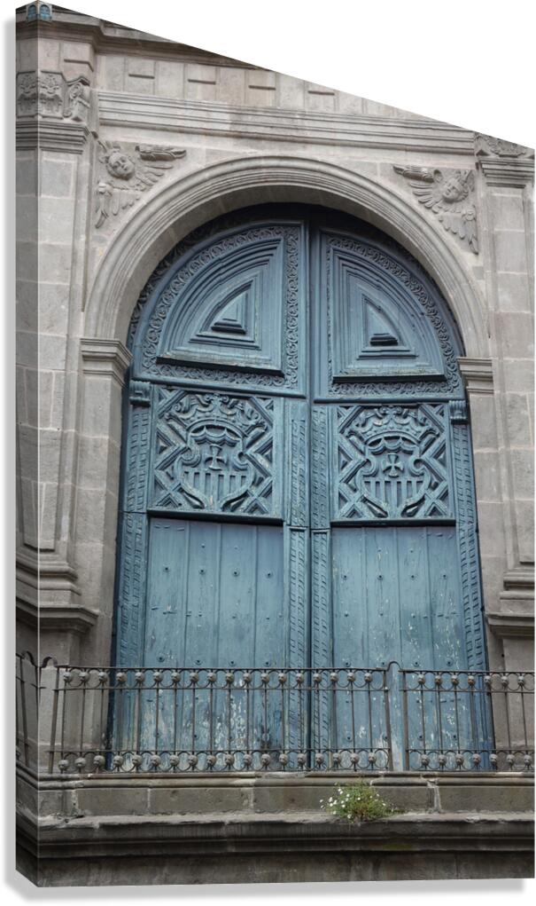 Entrance door to the Basilica La Merced. Quito. Ecuador Canvas Print