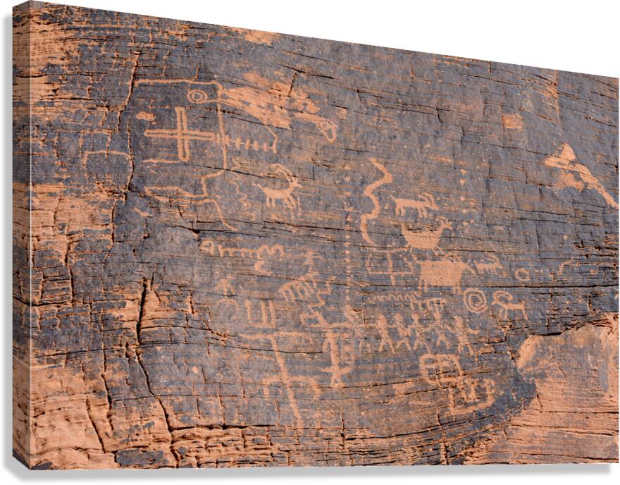 Petroglyphs in Valley of Fire State Park Nevada USA Canvas Print