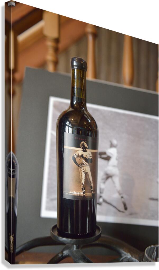 Bottle of Zinfandel wine with Roberto Clemente label The Clemente Museum. Pittsburgh Pennsylvania Canvas Print