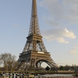 Sightseeing boats and the Eiffel Tower Paris