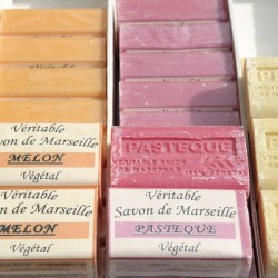 Melon and watermelon soap bars at the Lourmarin market