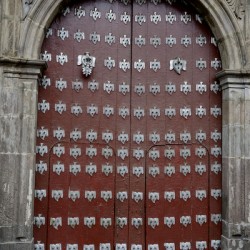 Entry door at Iglesia de San Agustin. Quito Ecuador