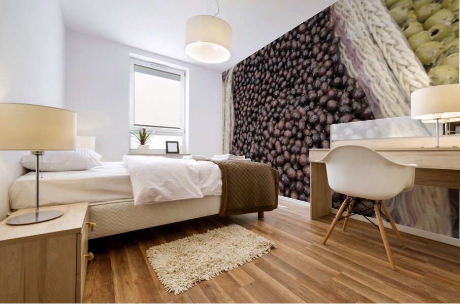 Black olives been sold in bulk Mural print