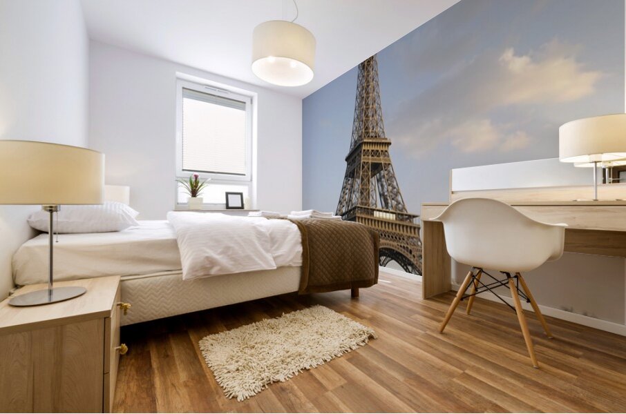 Sightseeing boats and the Eiffel Tower Paris Mural print