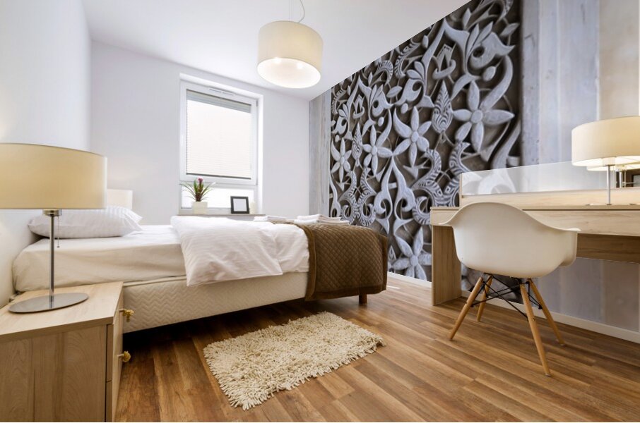 Decoracion del Patio de los Leones. The Alhambra. Granada. Andalusia. Spain Mural print