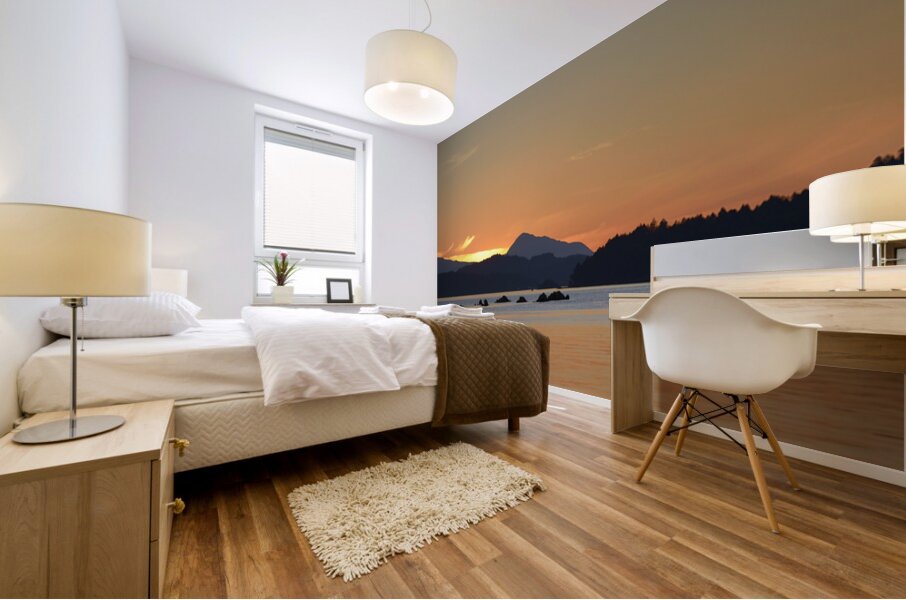 Kayakers near islets at the entrance to Princess Bay Mural print