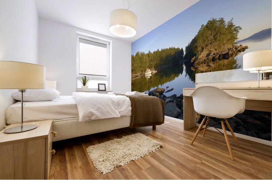 Pleasure boats at the wharf in Conover Cove Mural print