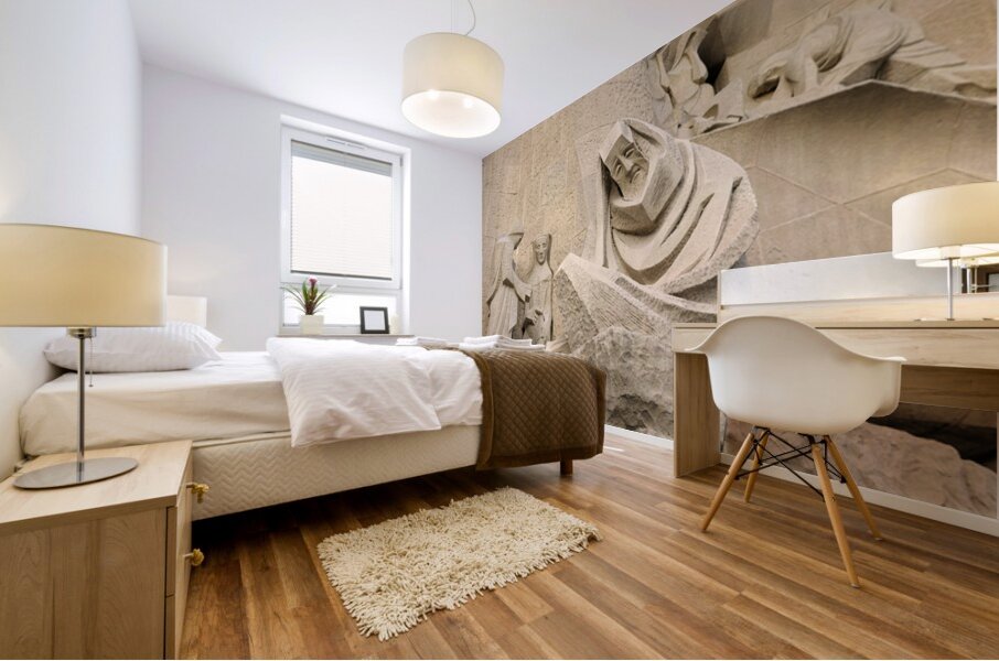 Passion Façade La Sagrada Família Temple Expiatori de la Sagrada Família Barcelona Spain Mural print