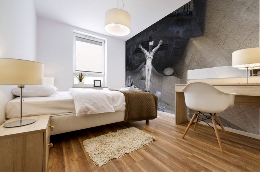 Passion Façade La Sagrada Família Temple Expiatori de la Sagrada Família Barcelona Spain Mural print