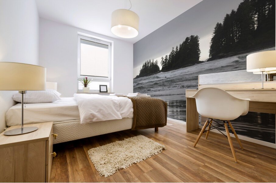 Waves crashing on Florencia Beach Pacific Rim National Park Mural print