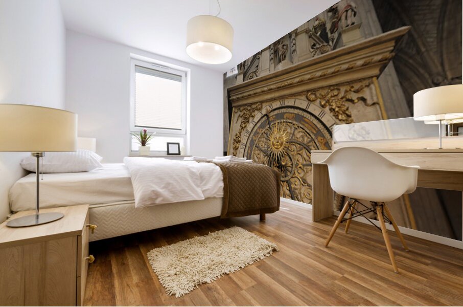 Lyon astronomical clock Cathedrale Saint Jean Baptiste Lyon France Mural print