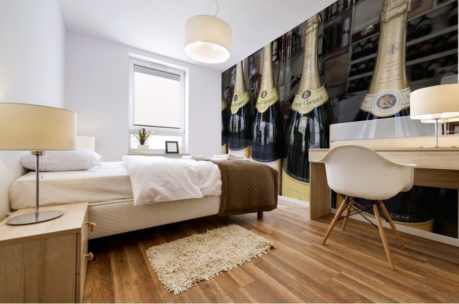 Champagne bottles in a liquor store Nevers Nièvre Burgundy France Mural print