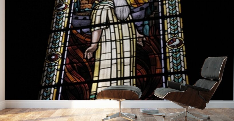 Stained glass window of St. Polycarp Wall Murals