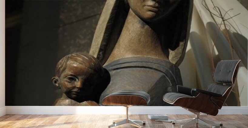 Wood carving of the virgin Eglise Saint Pothin Wall Murals