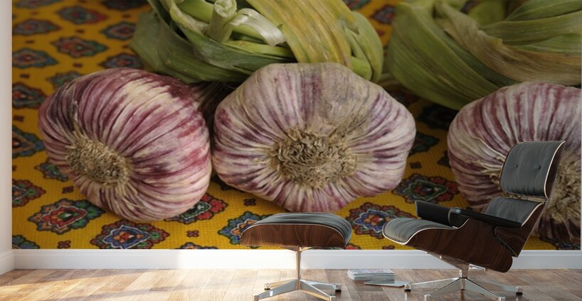 Garlic at the Friday market in Lourmarin Wall Murals