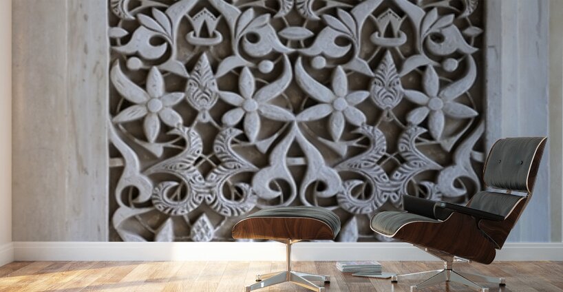 Decoracion del Patio de los Leones. The Alhambra. Granada. Andalusia. Spain Wall Murals