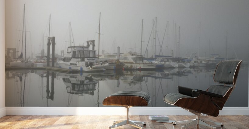 Foggy harbour - San Juan Island Wall Murals