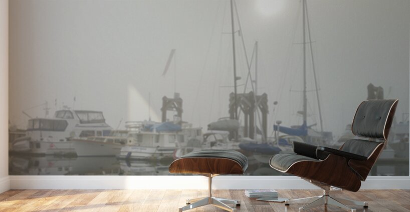 Fog in the harbour - San Juan Island Wall Murals