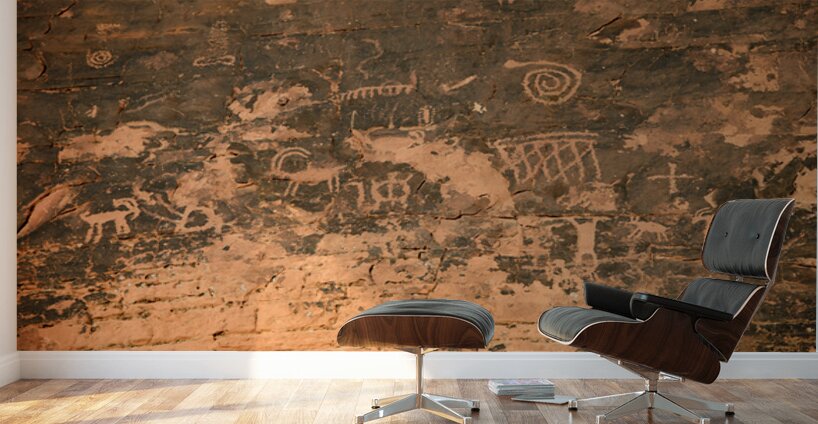 Petroglyphs near Atlatl Rock Valley of Fire State Park Nevada USA Wall Murals