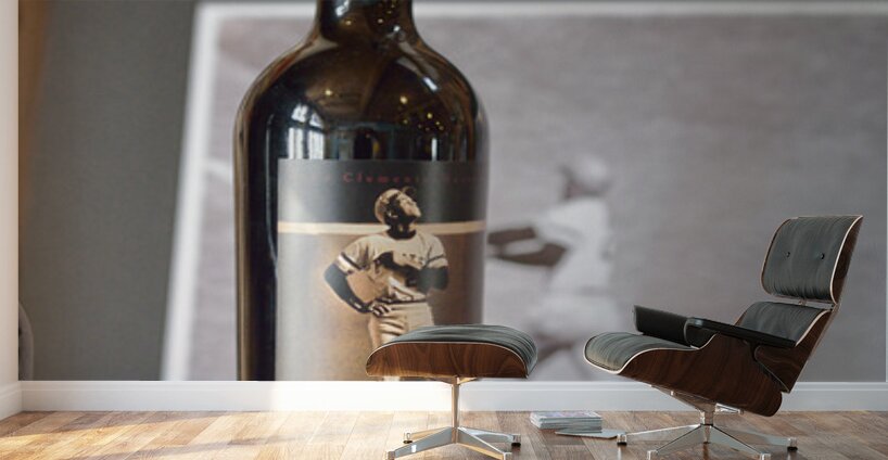 Bottle of Zinfandel wine with Roberto Clemente label The Clemente Museum. Pittsburgh Pennsylvania Wall Murals